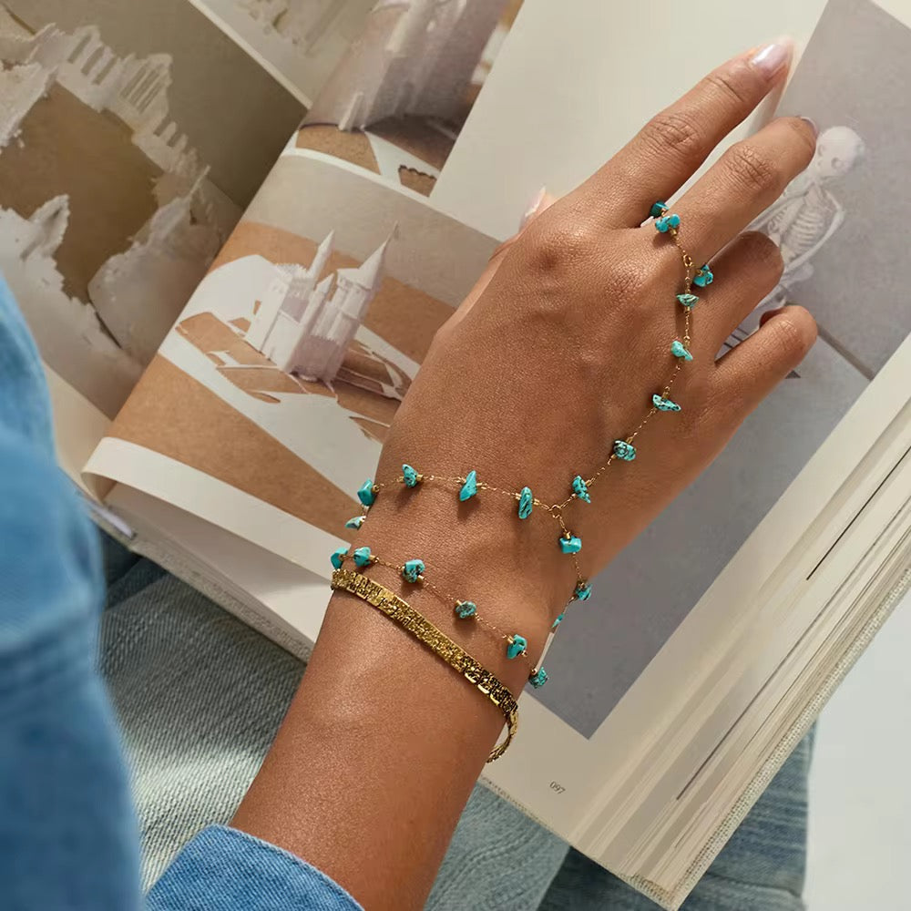 Pulsera Turquesa Bohemia Mano