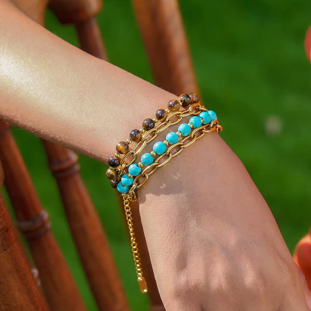 Pulsera Energía Turquesa & Tigre