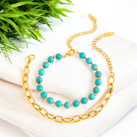 Pulsera Energía Turquesa & Tigre